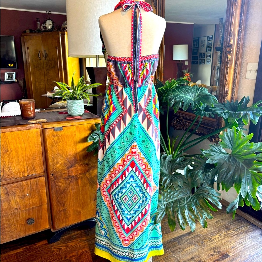 Colorful Geometric Maxi Dress - Picture 3 of 7